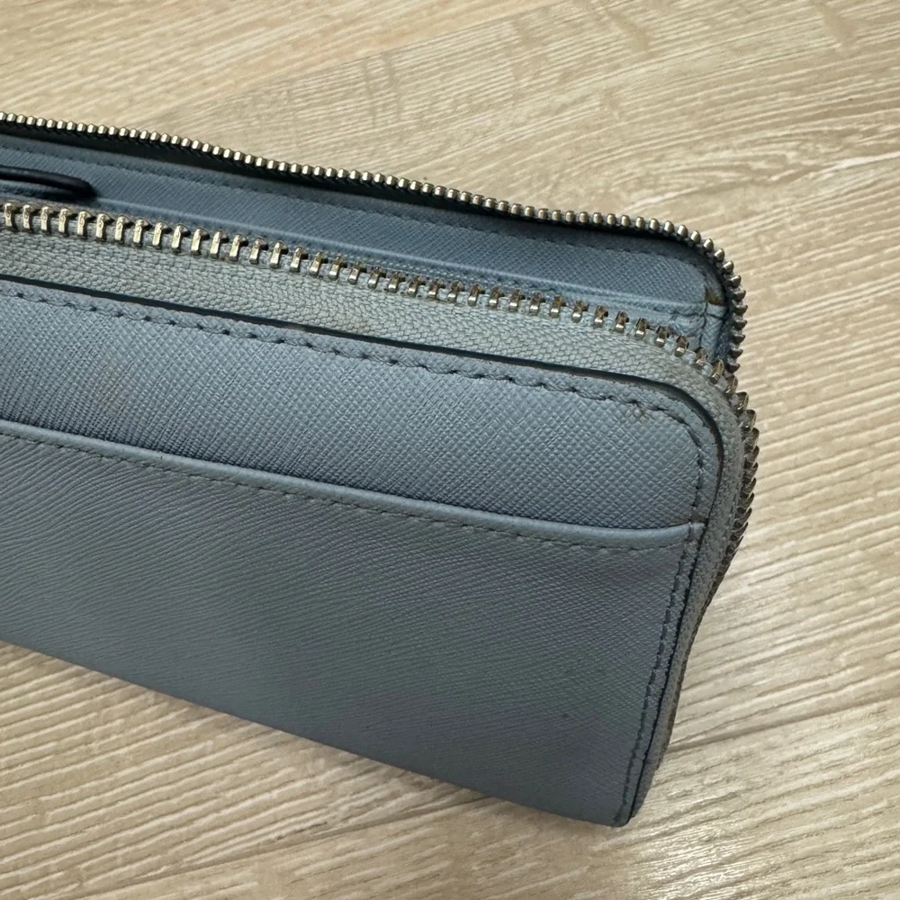 Kate Spade Laurel Way Neda Wallet Cloudcover Zip Around Wallet Dusty Blue